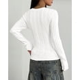 thumbnail image 4 of BTFBM Womens Sweaters Cable Knit V Neck Long Sleeve Tops | Lightweight Ribbed Fitted Pullover,Y2K Going Out Top,Basic Tunic Daily Wear Fall,Dressy Work Business Casual Outfits, 4 of 9