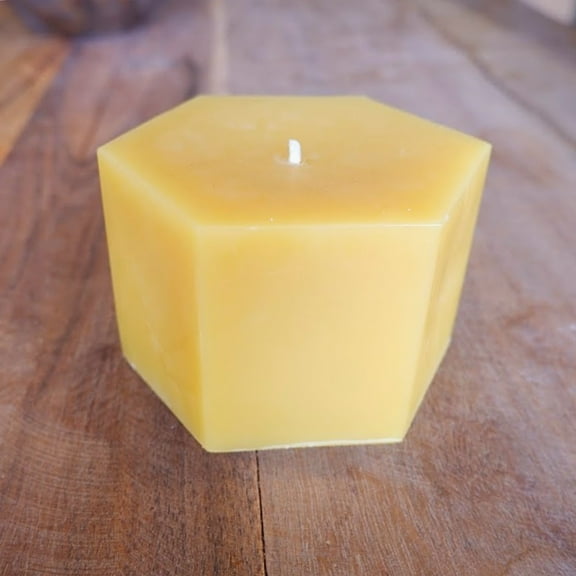 Beeswax Hexagon Pillar Candle - Large