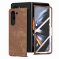 thumbnail image 1 of ELEHOLD for Samsung Galaxy Z Fold5 Leather Case with Screen Protector, Vintage Premium PU Leather Case Shockproof Anti-Scratches Skin-Friendly Cover for Samsung Galaxy Z Fold5, Brown, 1 of 11