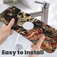 thumbnail image 6 of Kdxio Gothic Eastern Floral Skull Pattern Non-Slip Diatom Mud Faucet Drain Pad,Self Absorbent Mat for Kitchen Sink for Variety Kitchen & Bathroom Countertops, 6 of 7