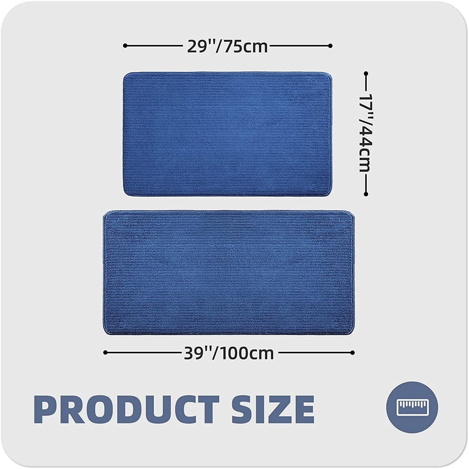 2 Pcs Kitchen Rugs and Mats Washable, NonSkid Kitchen Mats for Floor