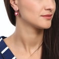 thumbnail image 2 of Aretes Ocean Heart OH17-204 de oro blanco con cristales rosas, 2 of 2
