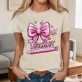 thumbnail image 5 of Xuyuer Women Graphic Print Round Neck Short Sleeve T-Shirt, Summer T-Shirt For School Season, 5 of 5