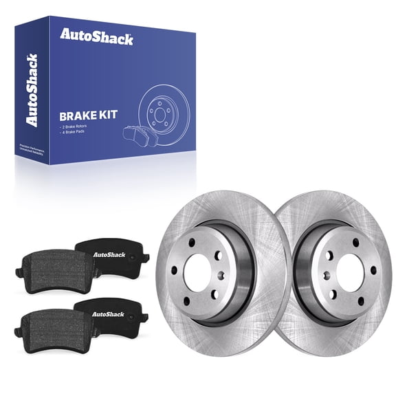 AutoShack Rear Solid Brake Rotors Ceramic Pads 6-PC Brake Kit Replacement for 2016 Audi Q5 2012-2014 Audi S4 11.81" (299.9 mm)