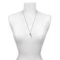 thumbnail image 3 of Delight Jewelry Hot Pink Crystal Heart Silvertone Always My Sister Bar Charm Necklace, 23", 3 of 4