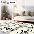 thumbnail image 2 of ODIKA 3x5 Machine Washable Non-Slip Area Rug, Musical Notes Symphony Score Sheet Melody Floor Ultra Soft Rug, None, 545031, 2 of 7
