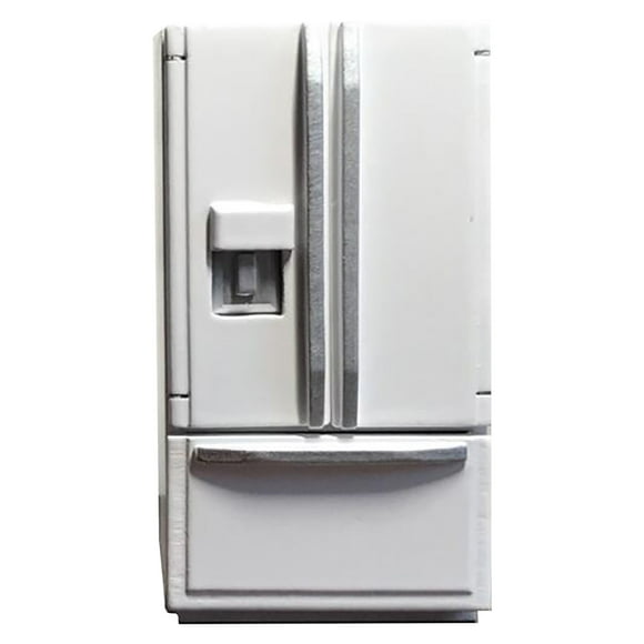Xihbxyly Principal 1:12 Simulación de Casa de Muñecas Modelo de Refrigerador Blanco Gris