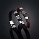 thumbnail image 3 of Pulseras de cuero para hombres, regalo perfecto para el Día del Padre para los papás amantes del estilo. Charm resistente, 3 of 5