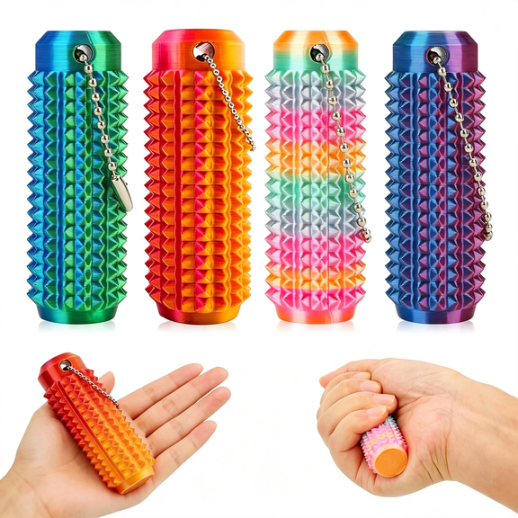 CYFW 4 Pack Little Ouchies,Pain Stim Fidget Toys for Adults and Teens|3D Printed Stim Sensory Toys Keychain for Teens Boys Girls Stress Relief Stocking Stuffers Birthday Gifts Goodie Bag