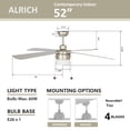 thumbnail image 6 of 52" 4 Blade Indoor Ceiling Fan with a Pull Chain and Light Kit, 6 of 9