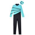 thumbnail image 5 of Alvivi Kids Girls Gymnastic Ballet Dance Leotard Yoga Jumpsuit Bodysuit with Hair Tie Blue Green 14, 5 of 7