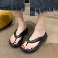 thumbnail image 2 of Xijirk Women's Platform Flip Flop Sandals with Arch Support for Casual Comfort and Summer Beach Wear,Z03 Black,6.5, 2 of 9