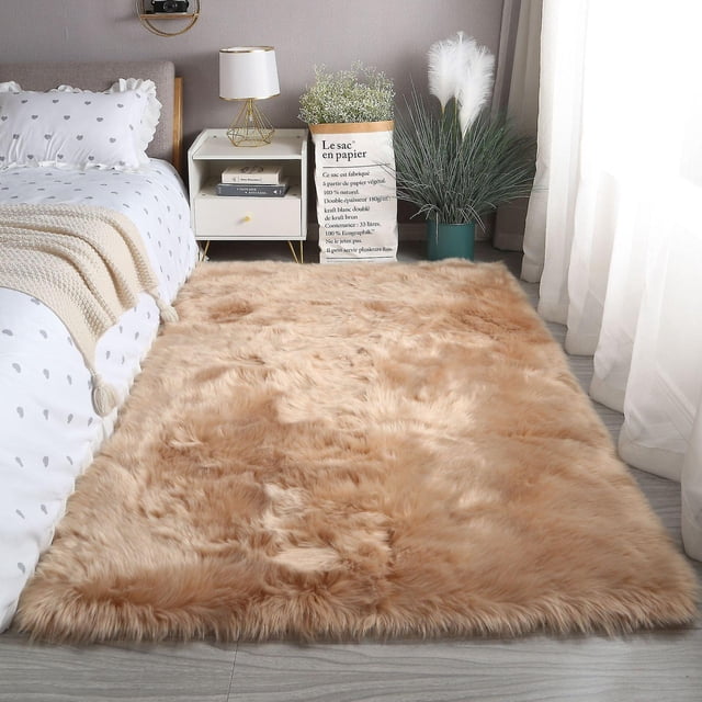 Thick Carpet Soft Sheepskin For Living Room Plush Rug Bedroom Faux Fur Wool Fluffy Floor Carpets Window Bedside Home Decor Rugs