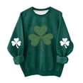 thumbnail image 2 of hengsof Kids St Patricks Day Fleece Pullover, Print Casual Long Sleeve Round Neck Sweatshirt for Holiday, Children Ages 1 to 13 Years, Cozy Top, 2 of 5