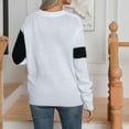 thumbnail image 7 of LEBONYARD Sweaters for Women Clearance $5.00,Womens Lightweight Sweaters up to 50% off,Women's Multi Color Round Neck Sweater Fashion Casual Pullover Long Sleeve Knit White L, 7 of 7