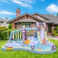 thumbnail image 2 of Zimtown Inflatable Bounce House, Water Bouncer Castle for Kids Aged 3+ W/Kiosk and Cloud Obstacle, 750W Blower for Outdoor Backyard, 2 of 11