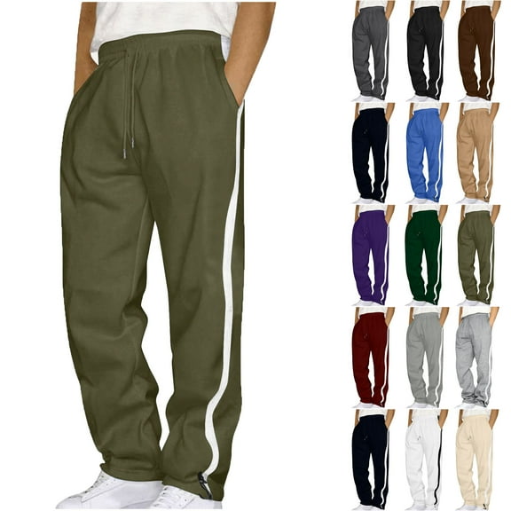ZHUGeLI Men's Warm-up Open Hem 1-Stripes Tracksuit Pants, Casual Athletic Pants for Workout, Running, Training, Jogging, Gym