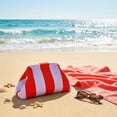 thumbnail image 5 of AMVKLX Crotched Purses for Women Purse Crochet Summer Beach Woven Crochet Purse Dumpling Striped Ruched Cloud Purse Evening Handbag Red, 5 of 7