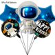 thumbnail image 3 of Kit de bricolaje de guirnalda de globos del espacio exterior, planetas, cohetes, astronautas, globos de aluminio, telón de fondo, suministros para fiesta de cumpleaños con temática espacial para niño, 3 of 5