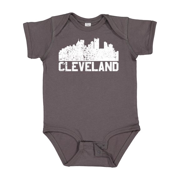 Inktastic Cleveland Skyline Grunge White Boys or Girls Baby Bodysuit