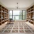 thumbnail image 2 of ODIKA 9'x12' Tan Geometric Grid Pattern with Curved Washable Area Rug Modern Abstract Square Lattice Design Non-Slip, Chair-Friendly for Dining Room, Basement, Large Office, 2 of 7