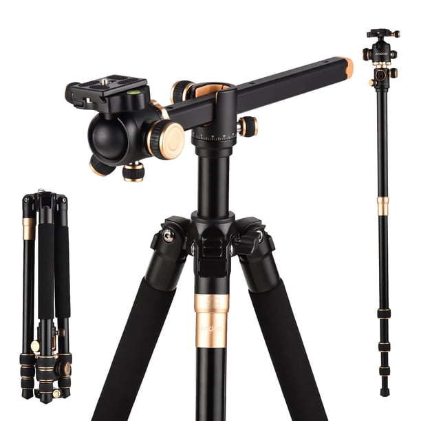 Tripie Aleación de Aluminio 184cm 8kg con Rótula Giratoria 360° para Cámara DSLR y Videocámara