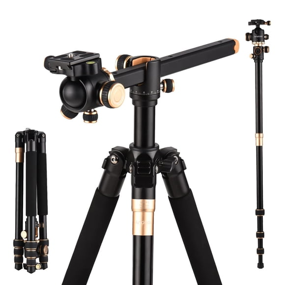 Tripie Aleación de Aluminio 184cm 8kg con Rótula Giratoria 360° para Cámara DSLR y Videocámara