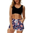 thumbnail image 5 of Women 4th of July Board Shorts Hawaiian Tropical Print Beach Swim Shorts with Pockets, 5 of 10
