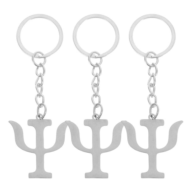 3 llaveros de psicología: llaveros colgantes de acero inoxidable con símbolo de psicología. Llavero metálico creativo para mochila, bolso o monedero.