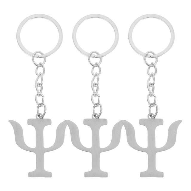 3 llaveros para estudiantes: llavero creativo de acero inoxidable con símbolo de psicología, llavero de metal para regalos de fiesta de estudiantes escolares.
