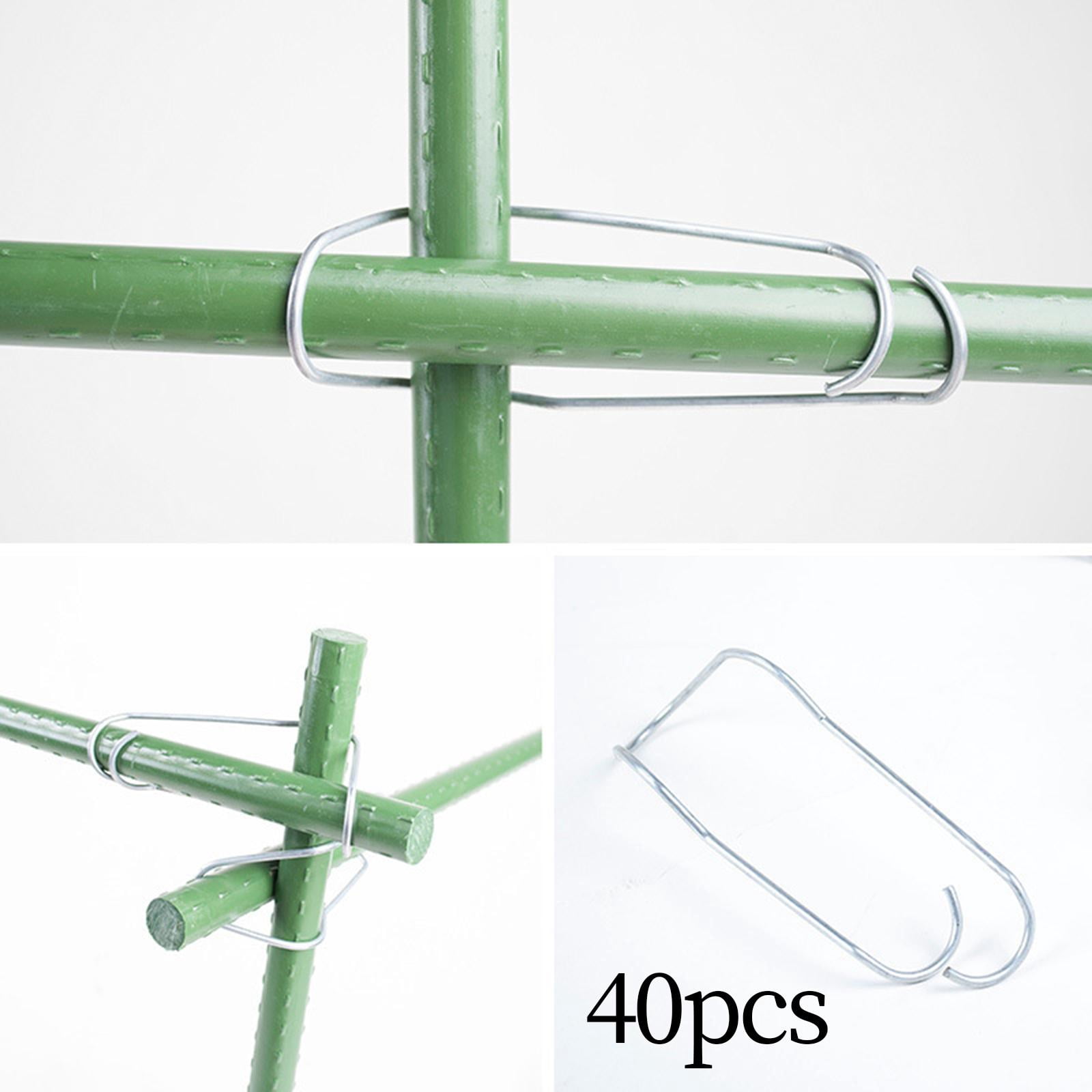 Colaxi 40 Pieces Plant Cages Plant Support Clips Stable Easy to Use Plant Trellis Wire Clips for Greenhouse Plants Tomato Diameter 20mmx20mm