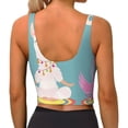 thumbnail image 3 of Xecao Animal Meditation for Sports Bra with Removable Pads, Crop Tank Top Design, Women's Longline Sports Bra - Non-Wired - Small, 3 of 9