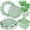 Green, variant on 168Pcs Blue Gingham Plates and Napkins Party Supplies,Scalloped Checkered Disposable Graduation Paper Plates Set with Napkins Cups Plastic Cutlery for Birthday Wedding Supplies