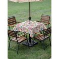 thumbnail image 4 of Outdoor Tablecloth with Umbrella Hole for Patio/Picnic/Party/Camping, Beach Coastal Waterproof Table Cloth Square Cover Washable, Summer Nautical Shell Starfish Coral Rustic (60"x 60"), 4 of 8