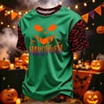 thumbnail image 2 of Halloween Shirts for Men Short Sleeve Crewneck Halloween Tees Jack-o'-lantern Halloween Tops Holiday Casual Halloween Tshirt, 2 of 5