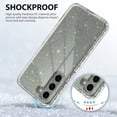 thumbnail image 3 of Casetego for Samsung Galaxy S23 Case, [with 2Pcs Tempered Glass Screen Protector+2Pcs Camera Lens Protector] Shiny Sparkly Bling Rugged Shockproof Cover,Clear/Silver Glitter, 3 of 7