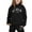 Black, variant on Stylish Girls Outfits Set, Printed Hooded Sweatshirt Ensemble for Ages 1-12 – Casual Winter Wear with Easy Care Instructions, Long Sleeve Loose Pullover Tops, Letter Print Graphic, Black