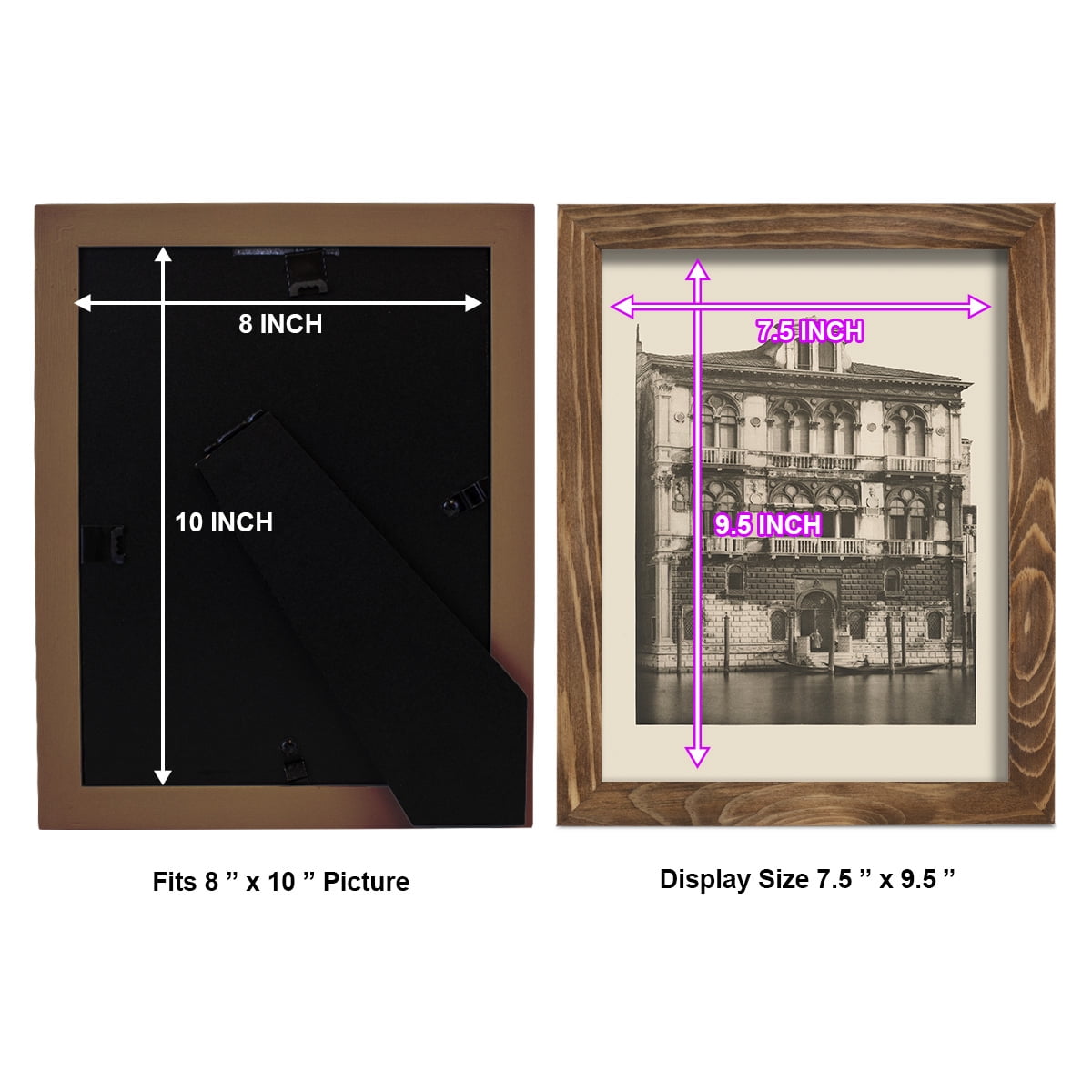 Vintage Views of Venice II - Framed Print w/glass - Walnut