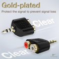 thumbnail image 2 of 2Pcs 3.5mm to RCA Splitter Adapter Gold Plated 3.5mm Male Stereo to 2 RCA Female Jack Y Plug Audio Converter, 2 of 5