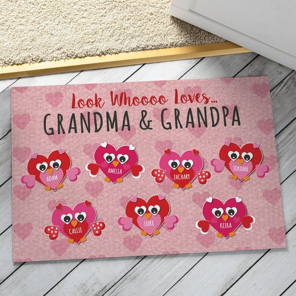 Personalized Doormat - Look Whoooo Loves You