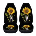 thumbnail image 5 of POLERO Car Seat Covers for Front Cushion and Backrest Protector All Season, Breathable Stretchy Front Seat Cover for Car Truck Van Wrap around Fit, Sunflower Boston Terrier, 5 of 13