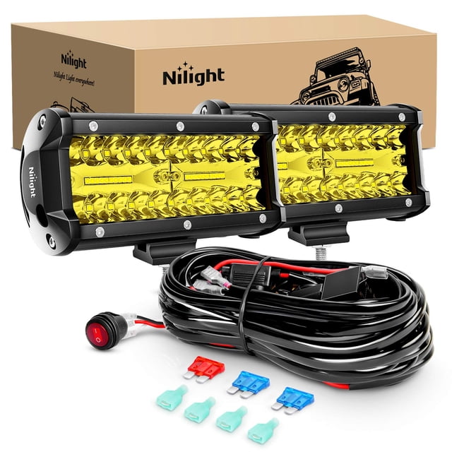 Barra de luces LED Nilight de 6,5" ámbar 120W combo spot y flood