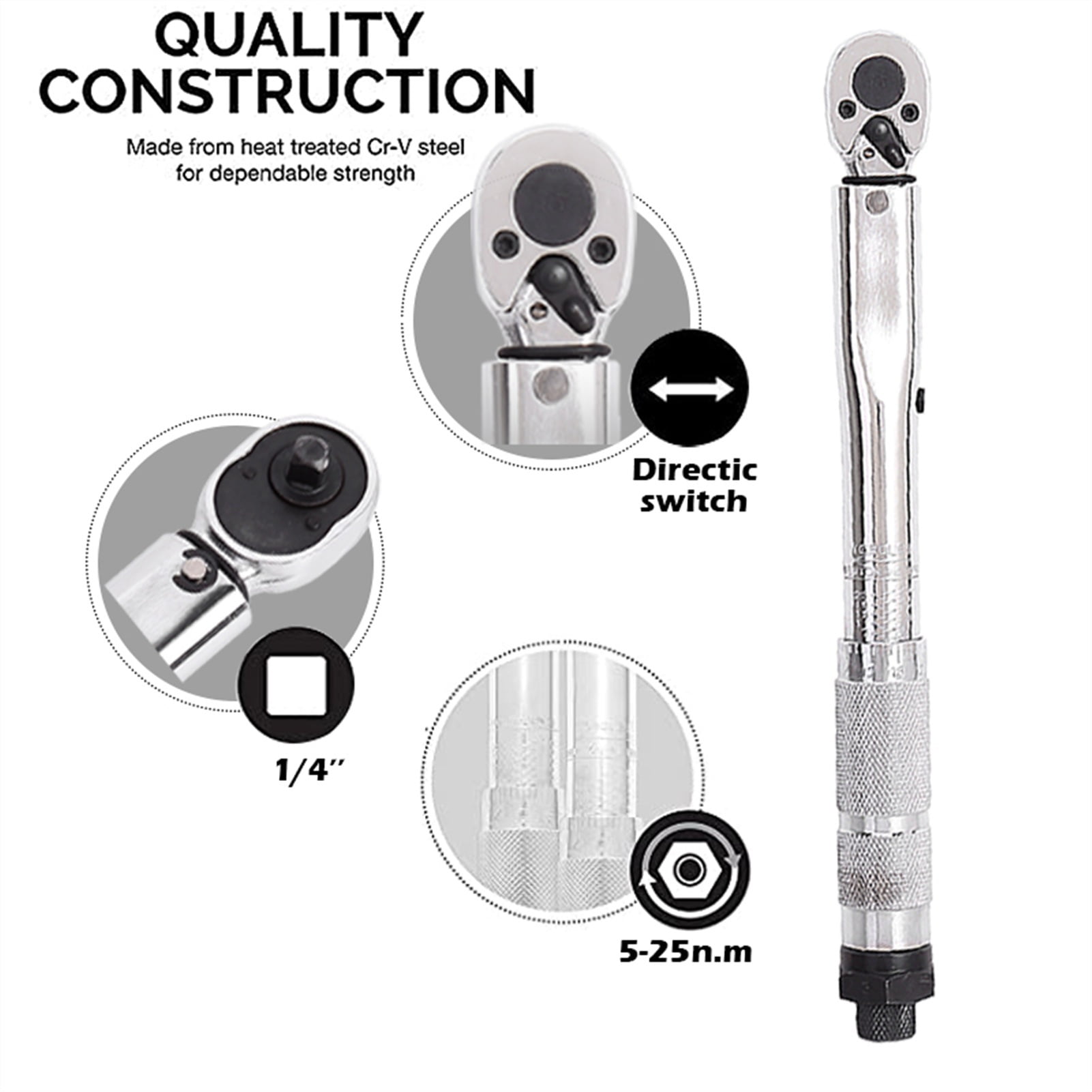 1/2"3/8"1/4"Square Drive Torque Wrench Mechanical Tools 5-250 Nm Precise Ratchet Wrench Multitool Repair Spanner Key Hand Tools ,Durability That Lasts