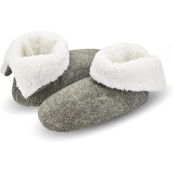 AmPm 2 Pairs Mens Slipper Socks With Non Skid Bottoms, Warm Slipper Socks With Grippers For Men, Fuzzy House Slippers
