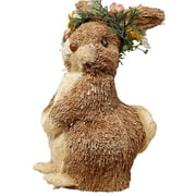 Easter Straw Bunny Ornament Cute Artificial Reed Pampas Grass Rabbit Figurines Tabletop Garden Decorations