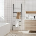 thumbnail image 1 of vidaXL Towel Rack Ladder with 5 Tiers Black 58x175 cm Iron, 1 of 4