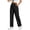Black, variant on Women's Solid Cargo Pants Elastic Waist Drawstring Straight Leg Pants Loose Fit Casual Trousers with Pockets for Spring Summer Daily Wear White