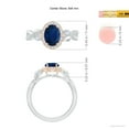 thumbnail image 5 of ANGARA Natural 1.55 Ct Sapphire Twisted Vine Ring with Diamond Halo in 14K White & Rose Gold for Women (Size-8x6mm) | September Birthstone, Anniversary, Jewelry Gift for Women | Natural Sapphire Ring, 5 of 9