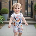 thumbnail image 4 of BemeyourBBs Newborn Baby Boy Girl 4th of July Outfit Summer Rompers Overalls Patriot Independence Day Clothes Fourth of July Flag Fireworks Print Sleeveless Overalls Bodysuits Jumpsuits Shorts, 4 of 10