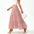 thumbnail image 6 of Vacation Long Skirts for Women Boho Maxi Tiered Skirt Elastic High Waist A-Line Flowy Summer Skirts L, 6 of 6